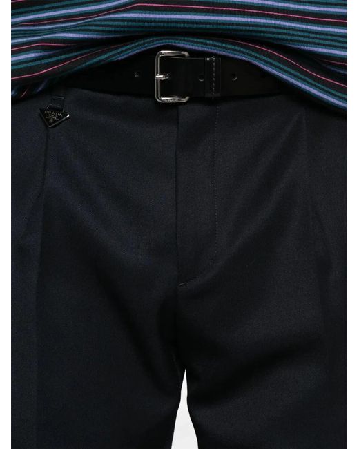 Prada Black Tapered Leg Wool Trousers for men