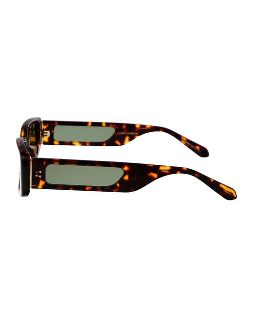 Linda Farrow Green 0 Dark T-Shell Light Acetate Sunglasses