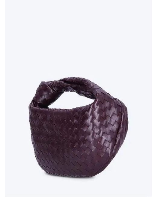 Bottega Veneta Purple Teen Jodie Intrecciato Dark Barolo Leather Bag