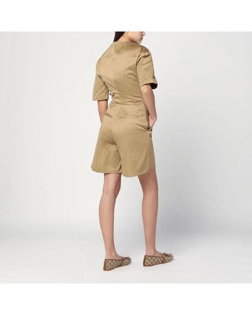 THE LATEST Natural Camel-Coloured Short Jumpsuit