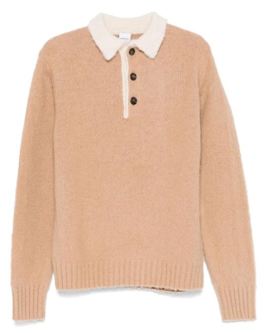 Aspesi Brown Polo Maglia Con Contrasto for men