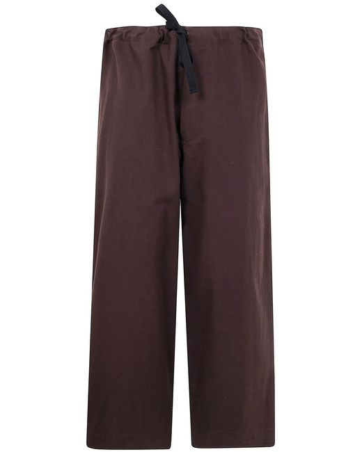 Y's Yohji Yamamoto Purple Straight String Twill Trousers