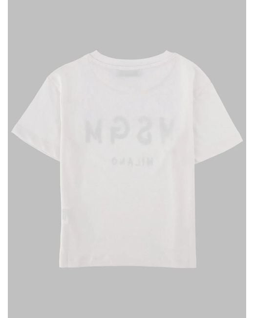 MSGM Gray Kids 100% Cotton T-Shirt