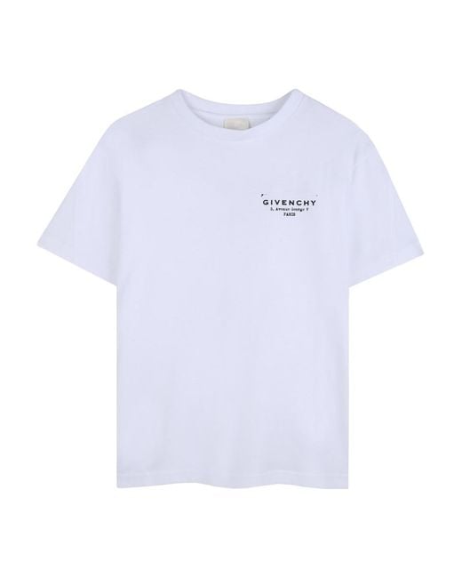 Givenchy White T-Shirt Con Stampa Sul Retro