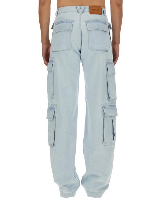 Versace Blue Cargo Jeans for men