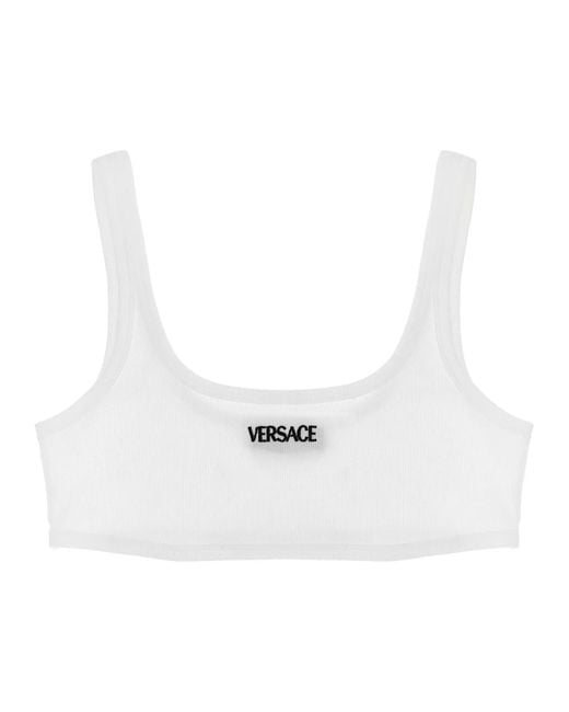 Versace White Logo' Bra