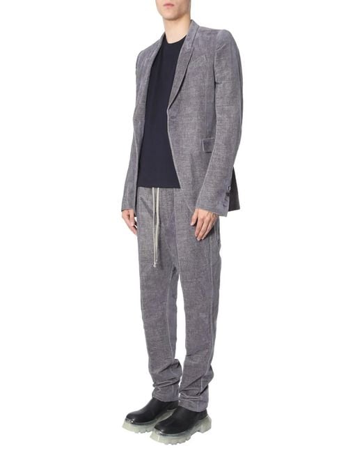 Rick Owens Gray Single-Breasted Jacket for men