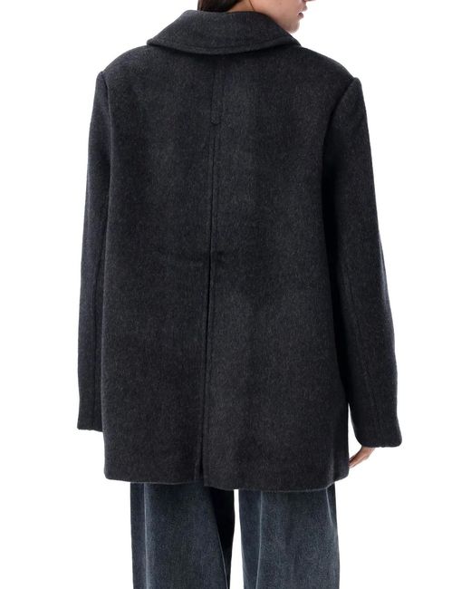 Ganni Black Double Wool Peacot