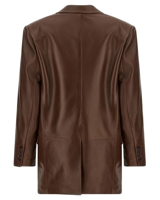 Saint Laurent Brown Leather Blazer