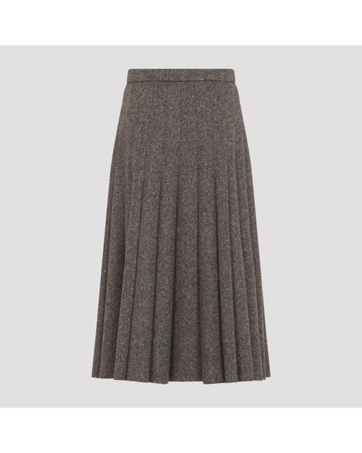Brunello Cucinelli Gray Moro Donegal Skirt