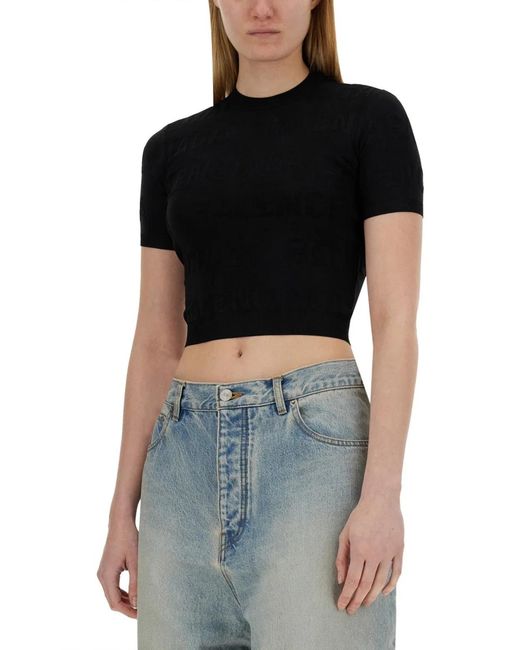 Balenciaga Black Cropped Shirt