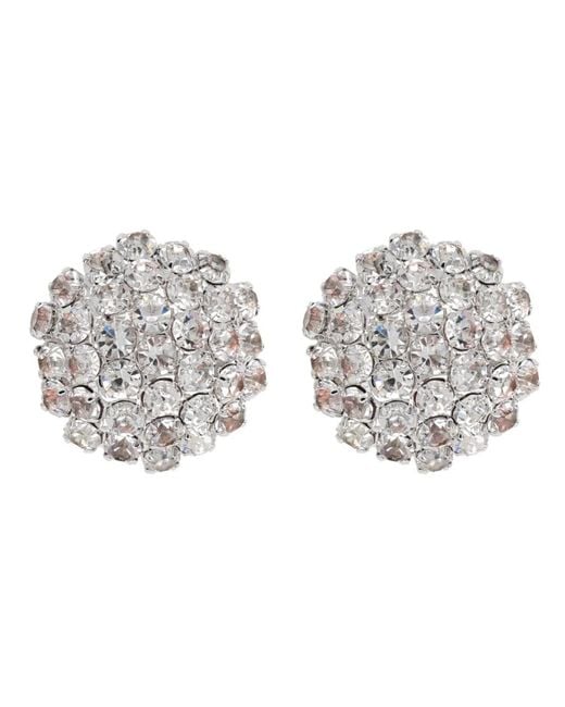 Self-Portrait Metallic "Crystal Flower" Earrings