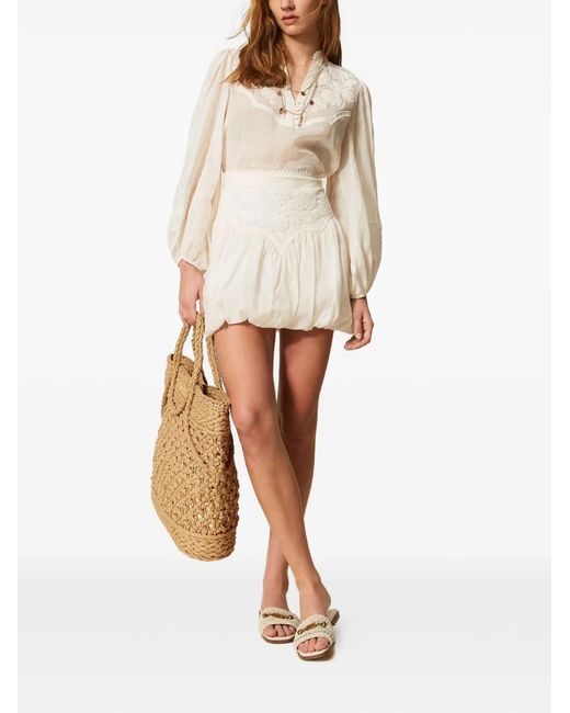 Twinset Natural Lace Detail Skirt