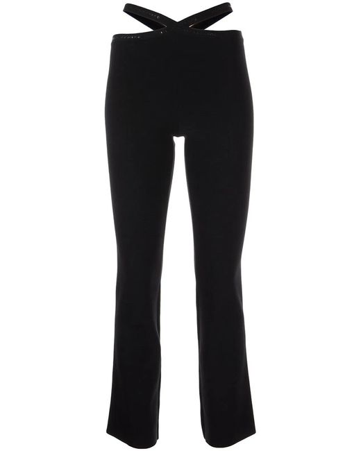 T By Alexander Wang Black Cross Leggings With Logo