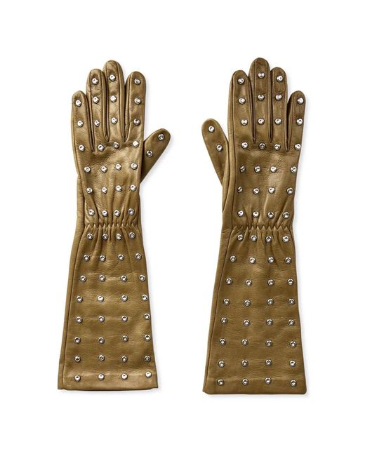 Bottega Veneta Metallic Embossed Logo Studs Leather