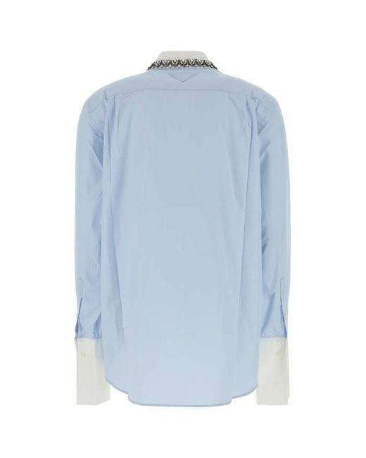 Prada Blue Poplin Shirt
