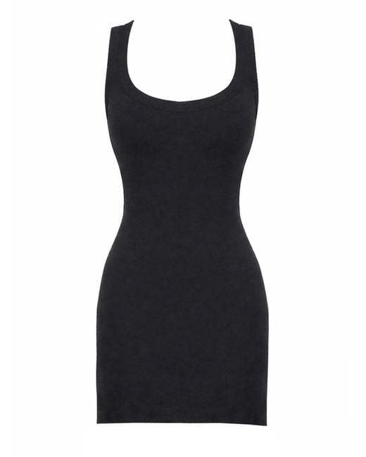The Attico Black Viscose Blend Mini Dress