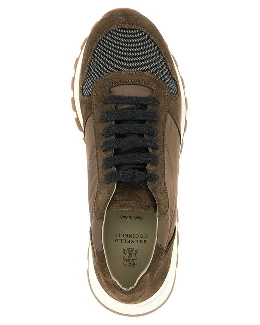 Brunello Cucinelli Brown Calfskin Athletic Sneakers