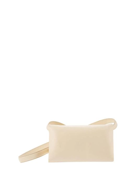 Marni Natural Ivory Leather Prisma Shoulder Bag