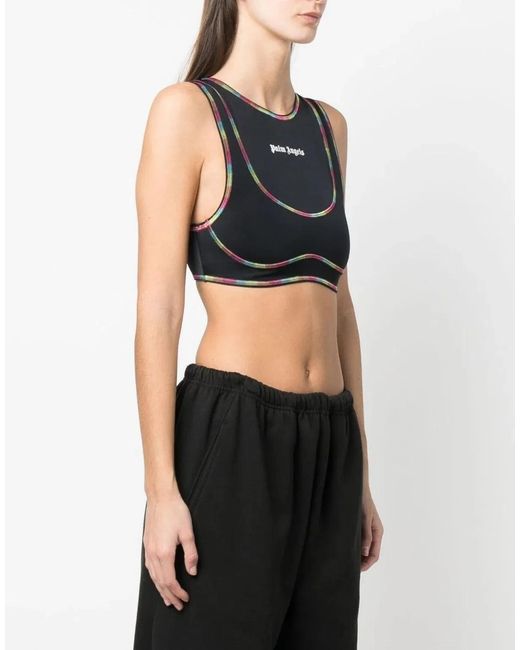Palm Angels Black Miami Logo Training Top