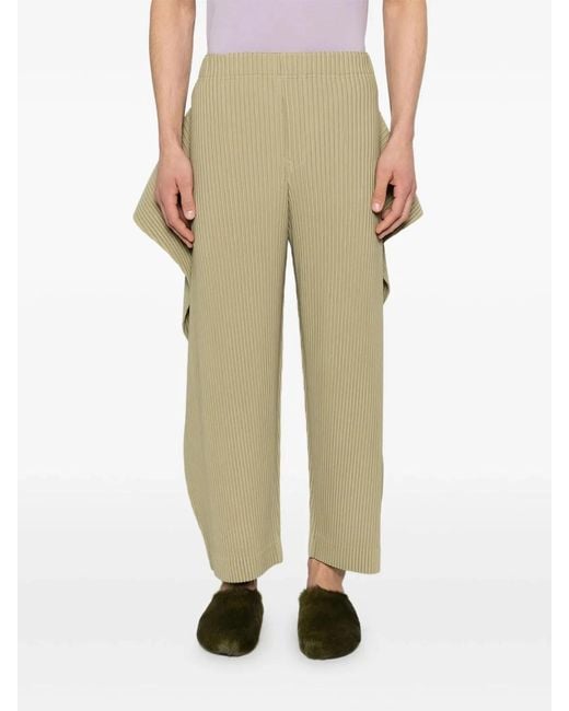 HOMME PLISSÉ White Homme Plisse Issey Miyake Pleated Layered Trousers for men