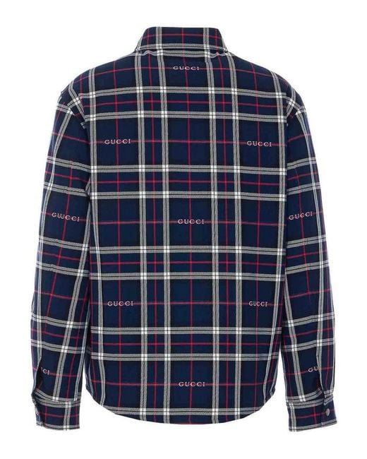 Gucci Blue Jacket With Frontal Buttons Closure for men