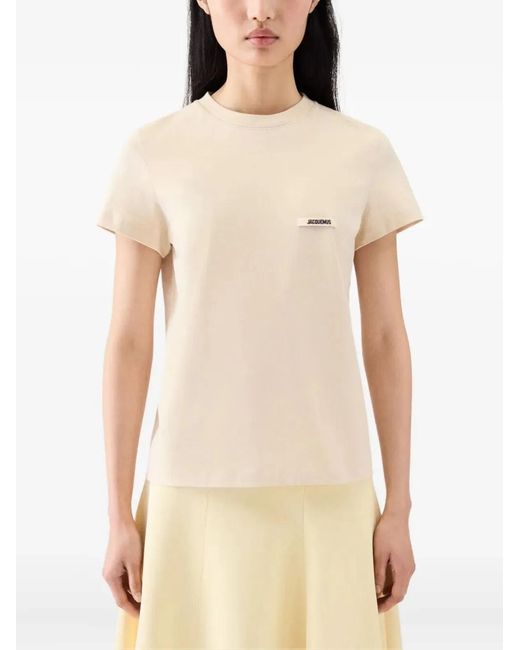 Jacquemus Natural Grosgrain Short Sleeve Tshirt