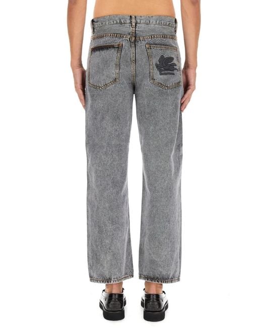 Etro Gray Easy Fit Jeans for men