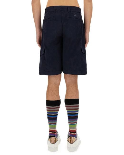 Paul Smith Blue Bermuda Cargo for men