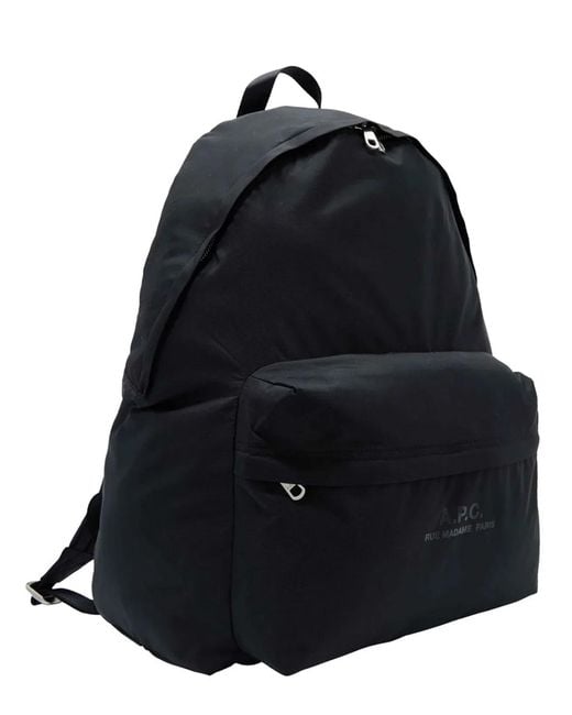A.P.C. Black Backpack With Logo for men
