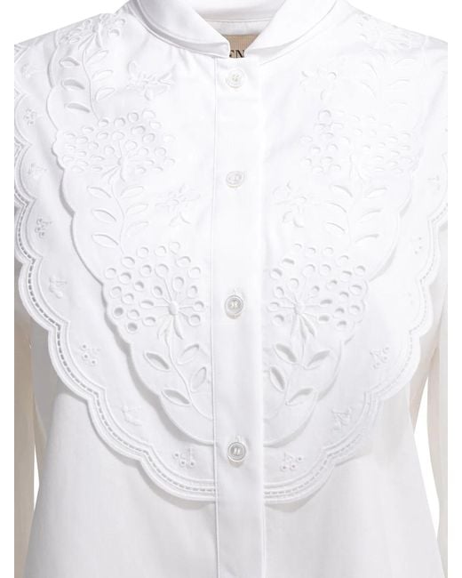 Valentino White Embroidered Casual Shirt