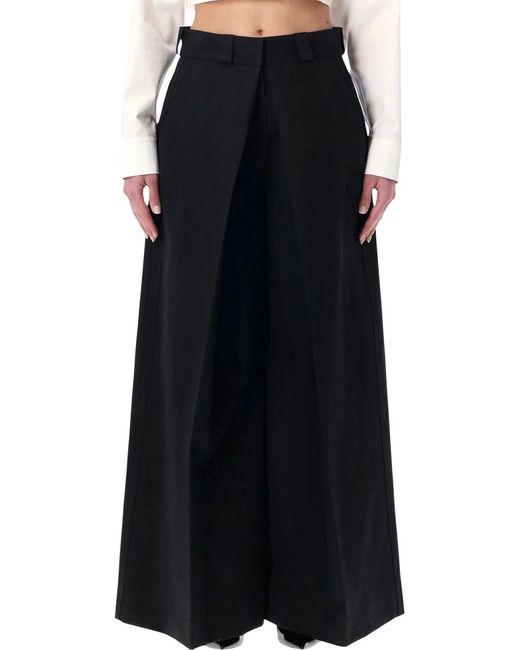 Balenciaga Black High-Waisted Wide-Leg Pants