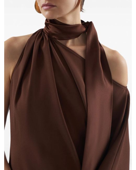 Taller Marmo Brown Atlas Dress