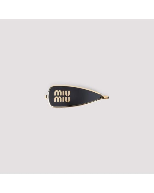 Miu Miu Black Logo Hair Accessory
