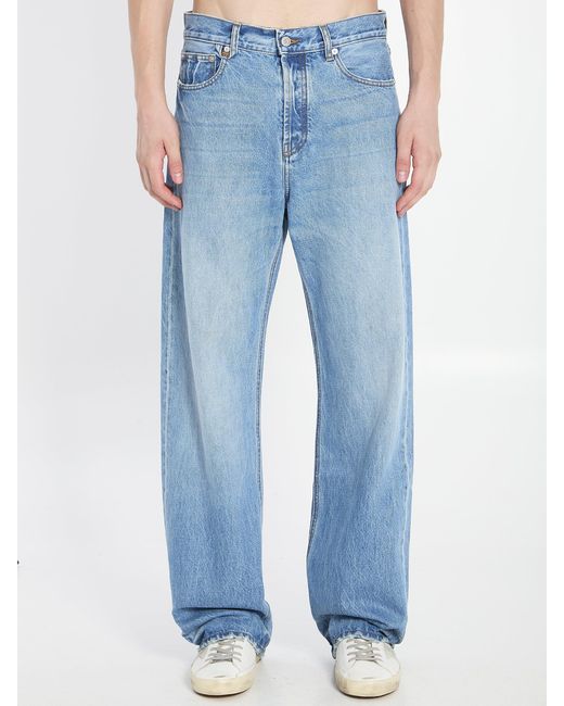 Jacquemus Women's Blue Denim Pants De-Nimes Droit