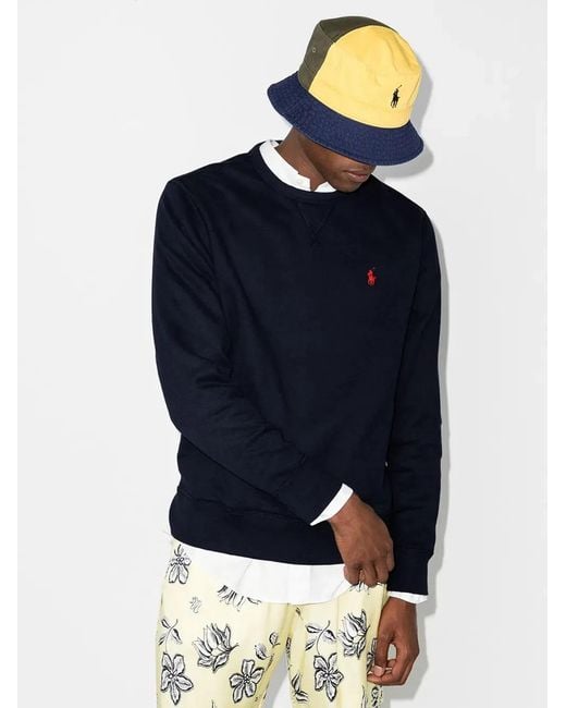 Polo Ralph Lauren Blue Cotton-Blend Crewneck Sweatshirt for men