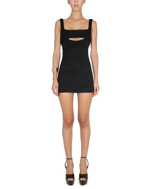 Saint Laurent Black Short Viscose Dress