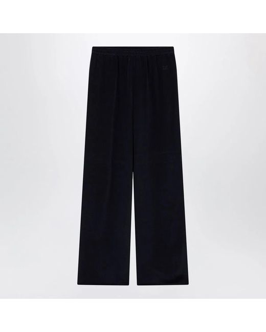 Max Mara Blue Silk Relaxed Trousers