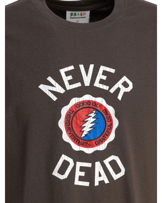 Thisisneverthat Black Cotton X Grateful Dead T-Shirt for men
