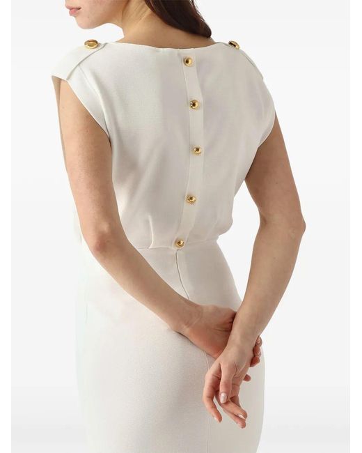 Elisabetta Franchi White Elegant Monogram Dress