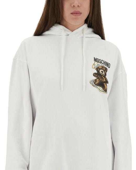 Moschino Couture White Sweatshirt With Teddy Print