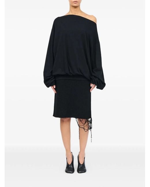 MM6 by Maison Margiela Black Cotton Oversized Top