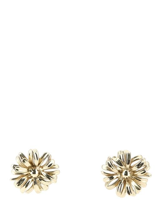 Dries Van Noten Metallic Flower Earrings
