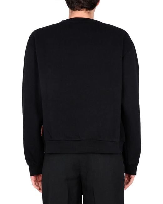 Acne Black Cotton Sweatshirt for men