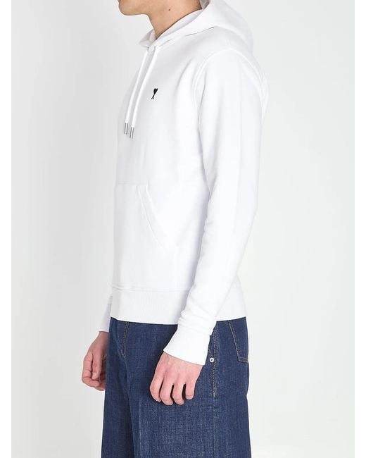 AMI White Ami De Coeur Hoodie for men