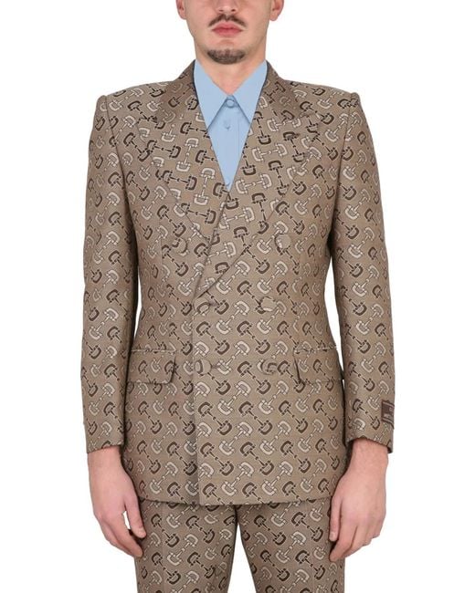 Gucci Natural Maxi Clamp Pattern Cotton Jacket for men