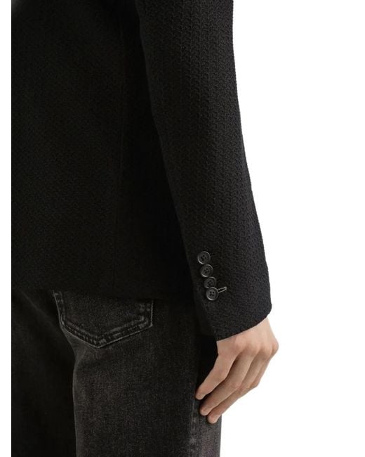 Dolce & Gabbana Black Double-Breasted Taormina Jersey Jacket for men