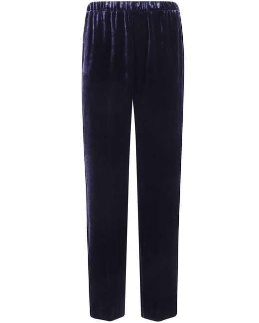 Antonelli Blue "Tazio" Velvet Silk Trousers