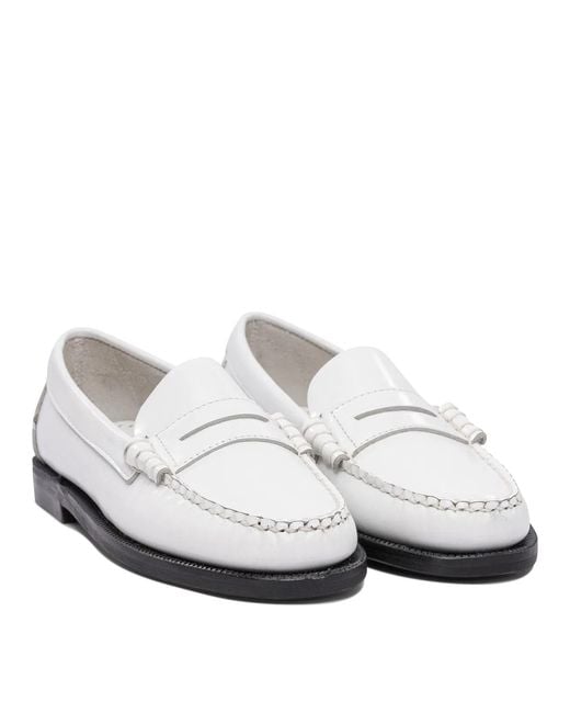 Sebago White Smooth Grain Leather