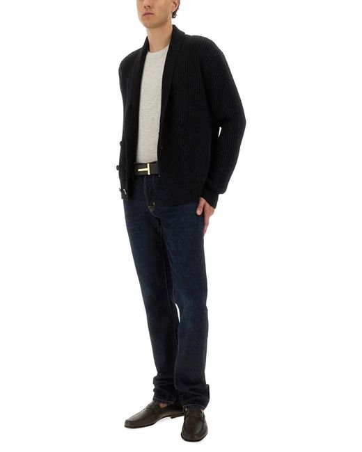 Tom Ford Black Wool Silk Sweaters for men